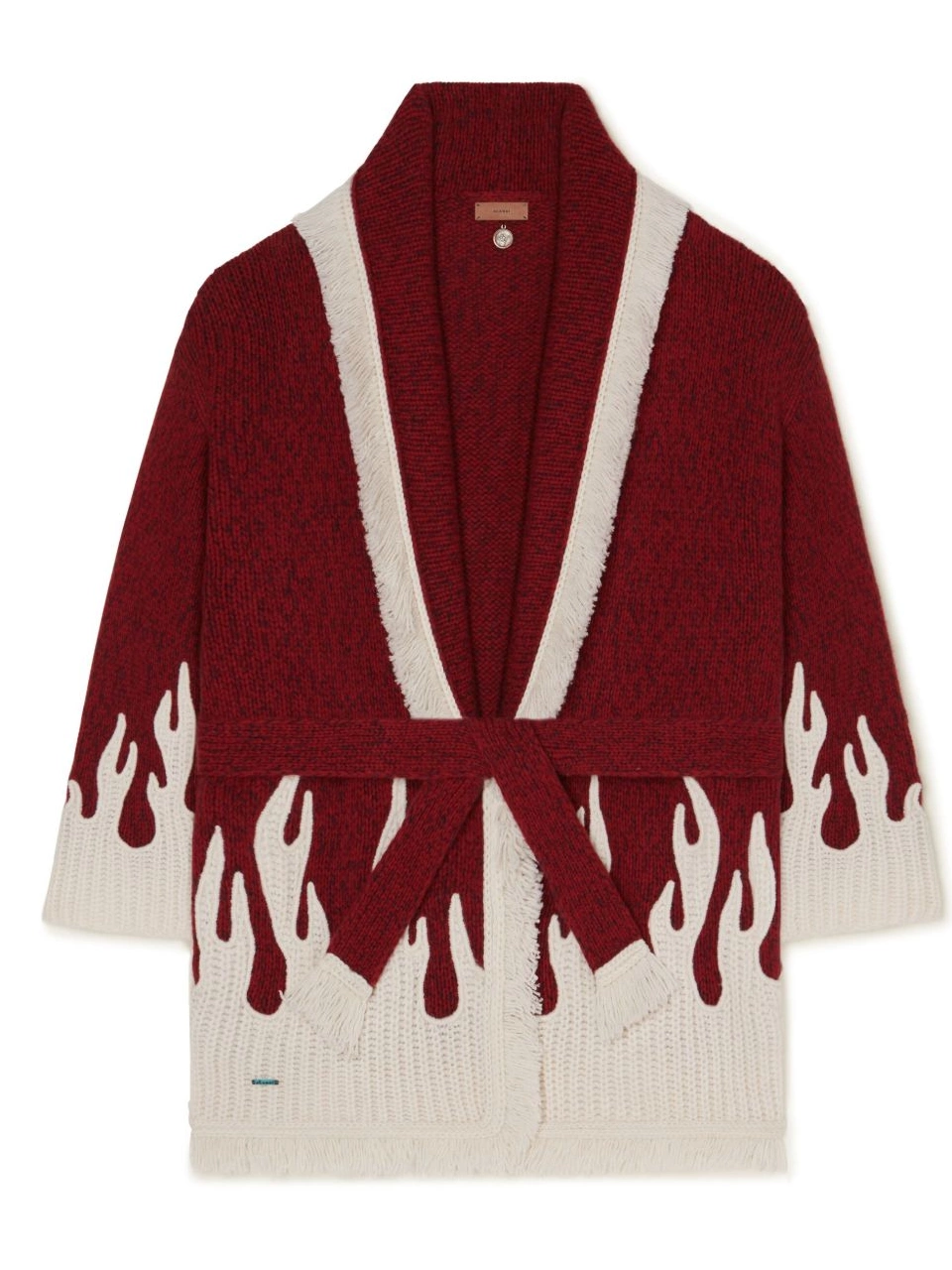Cheap wool-blend Alanui flame-motif Women cardigan 0330